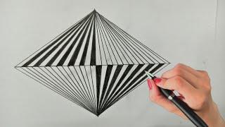 How To Draw Geometric Square ! 3d Drawing Art ! Optical illusion ! Very Easy Drawing Step By Step