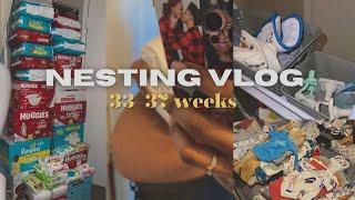 NEST WITH ME 33-37 WEEKS PREGNANT - 20 year old first time mom🩵