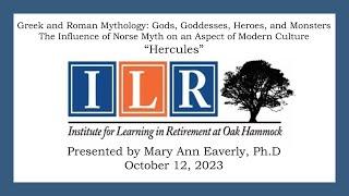 Greek & Roman Mythology, October 12, 2023, Mary Ann Eaverly, Ph D