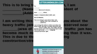 Complaint Letter for Heavy Traffic Jam