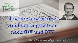 Buchführung: Die Gewinnauswirkung von Buchungssätzen nach G+V und BVV