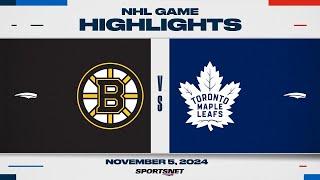 NHL Highlights | Bruins vs. Maple Leafs - November 5, 2024