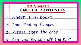 5 SIMPLE SENTENCES | 10 SIMPLE SENTENCES | 20 SIMPLE SENTENCES | IN ENGLISH