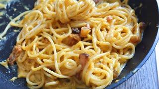 Espaguetis a la carbonara auténticos (SIN NATA)