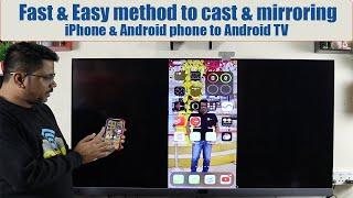 Fast & Easy method to cast & mirroring your iPhone and android phone to Android TV | Easy Casting