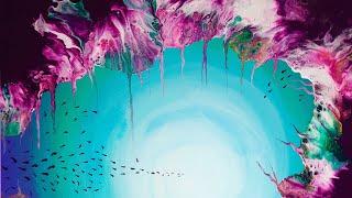 #198 EVERYBODY can do this! HOW TO Merge Acrylic Painting with acrylic Pouring EASY abstract