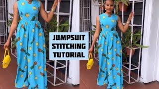 How to SEW a jumpsuit with pockets, step by step for beginners. Jumpsuit Stitching Tutorial