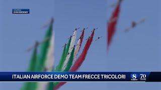 Italian Air Force Demo Team Frecce Tricolori flight over Monterey Bay