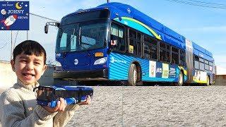 Johny Opens A NEW MTA Articulated Bus Toy  And Rides An NYC MTA Bus