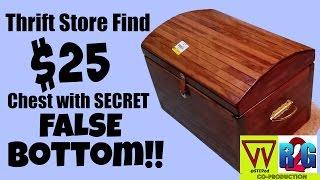 MYSTERY CHEST FALSE BOTTOM Thrift Store Find! SECRET COMPARTMENT