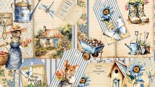 Dans Mon Jardin (In my garden) ~ French Country Garden Printable, Digital Download, Junk Journal Kit