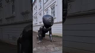 KAMPA ISLAND, black crawling babies. Walking tour of Prague, Czech Republic.