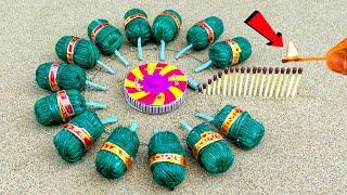 Lot Of Diwali Sutali Bomb Crackers And Ground Chakkar Vs Matchstick Chain Reaction Dominos |