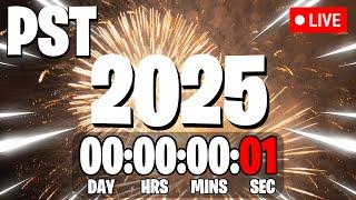 NEW YEAR'S 2025 COUNTDOWN LIVE  24/7 & Pacific Time Zone, PST New Year Countdown!