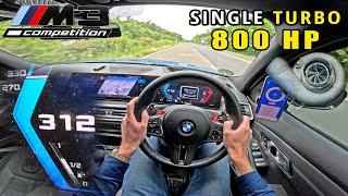 800HP BMW M3 G81 *SINGLE TURBO* FAST and LOUD on UNLIMITED AUTOBAHN