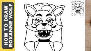 How to draw Roxanne Wolf fnaf step by step - security breach