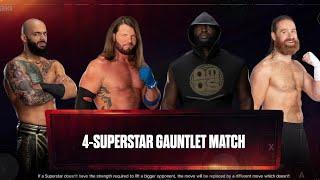 4-Superstar Gauntlet Match | AJ Styles vs Omos vs Ricochet vs Sami Zayn | WWE 2K24 Mobile Gameplay