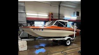 1977 Glastron Sportster XL with an 85HP Evinrude Outboard for Sale.