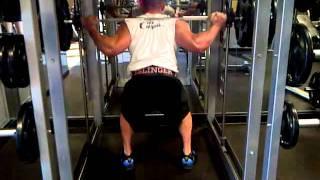 NPC Bodybuilder National Level Super Heavyweight Dan Eslinger 405 Lb. Max Rack Squats