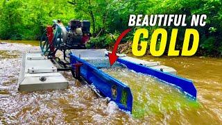 Beautiful Gold Found with a Gold Dredge and High Banker! Gold Prospecting NC!