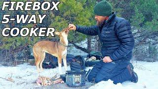 In Action! The Do-it-All Dutch Oven! Firebox 5 WAY Bushcraft Cooker Camp Cooking Mash-Up.