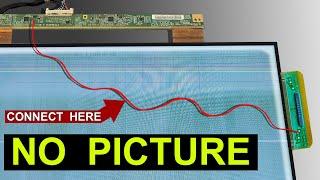 LED TV Panel Repair - No Picture No Graphics | Bypass connection method from Gate COF to T-CON board