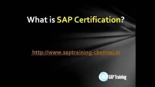 What is SAP Certification | SAP training in Chennai