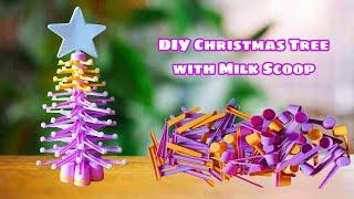 DIY Christmas Tree Using Milk Scoop|Reuse Plastic Scoop|Mini Christmas Decoration|#diy #diytutorial