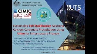 Novel Ground Stabilisation adopting Calcium Carbonate Precipitation using Urine - Behzad Fatahi