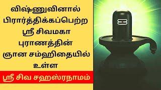 விஷ்ணுவினால் பிரார்த்திக்கப்பெற்ற ஸ்ரீ சிவமகா புராணத்தின் ஞான சம்ஹிதையில் உள்ள ஸ்ரீ சிவ சஹஸ்ரநாமம்