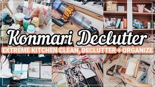 KONMARI METHOD CLEAN AND DECLUTTER WITH ME | KITCHEN DECLUTTER & ORGANIZATION | Konmari Declutter