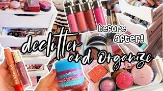declutter & organize my makeup collection satisfying, motivating, trashing stuff, new storage idea
