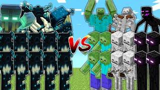 WARDEN ARMY vs ZOMBIES & SKELETONS & ENDERMEN - Minecraft Mob Battle