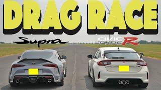 2023 Honda Type R vs 2023 Toyota Supra 6MT, almost...Drag and Roll Race.