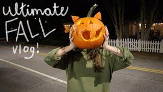 ultimate fall vlog    reading, pumpkin carving, & apple pie