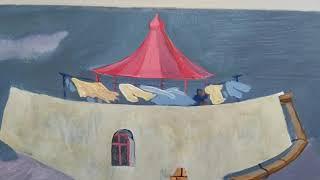 architecture, women, painting, kyrylo bondarenko.