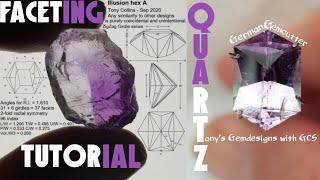 Gemstone Faceting  Bi Color Quartz  Collaboration with TonyC Faceting Designer  Illusion Hex A