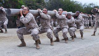 Marine Recruits Do Log Drills