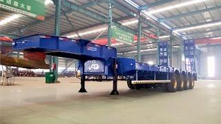 4 Axle Abnormal Lowbed Semi Trailer Low Boy Trailer Low Loader for Sale.