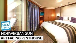 Norwegian Sun | Aft-Facing Penthouse with Large Balcony Tour & Review 4K | Category SF