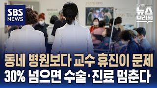 동네 병원보다 대학병원 교수 휴진이 더 문제…30% 이상 시 수술·진료 중단 / SBS / 편상욱의 뉴스브리핑