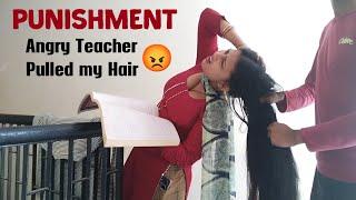 School girl hair punishment by teacher || hairstyle longhair girl new story || #longhair #hairplay