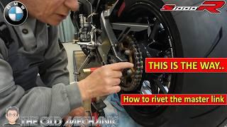 How to rivet the master link on a BMW S1000R