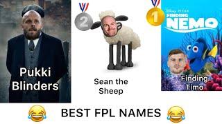 BEST FPL NAMES , TOP 10 #fpl #fantasy #premierleague