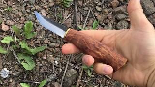 Kellam Puukko, 3" Blade, Stained Curly Birch Handle