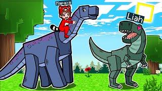 ¡MINECRAFT PERO los DINOSAURIOS me AYUDAN!️MAPAXE MINECRAFT PERO