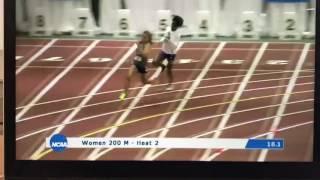 Wadeline Jonathas in the 200M Dash at 2017 NCAA Indoor Championship