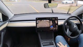 Tesla model Y FSD V12.3 3. Park in your driveway!