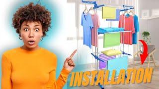 INSTALLATION (DIY) - Heavy Duty Double Pole 3 Layer Cloth Drying Stand, Laundry Rack Stand