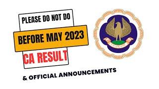 high Alert | Please Don’t Do before CA Exam May 2024 Result | & Official Announcement by icai